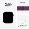 Apple Watch Series 10 GPS + Cellular, Aluminium rosé, 46mm mit Sport Loop, pflaume&gt;