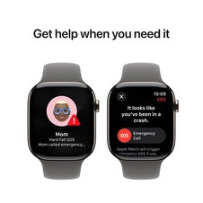 Apple Watch Series 10 GPS + Cellular, Titan natur, 46mm mit Sportarmband, steingrau - S/M