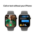 Apple Watch Series 10 GPS + Cellular, Titan natur, 46mm mit Sportarmband, steingrau - S/M