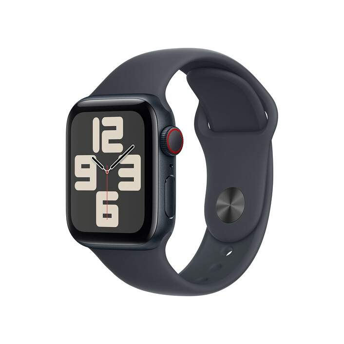 Sie sehen das Produktbild 01 von Apple Watch SE GPS + Cellular, Aluminium mitternacht, 40mm mit Sportarmband, mitternacht - S/M> Apple Watch SE GPS + Cellular, Aluminium mitternacht, 40mm mit Sportarmband, mitternacht - S/M>