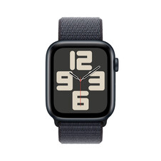 Apple Watch SE GPS + Cellular, Aluminium mitternacht, 44mm mit Sport Loop, tinte