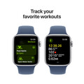 Apple Watch SE GPS + Cellular, Aluminium silber, 44mm mit Sportarmband, denim - S/M