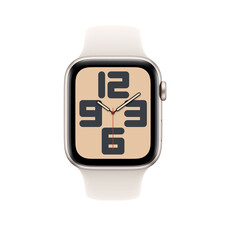 Apple Watch SE GPS + Cellular, Aluminium polarstern, 44mm mit Sportarmband, polarstern - M/L
