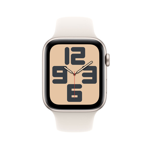 Apple Watch SE GPS + Cellular, Aluminium polarstern, 44mm mit Sportarmband, polarstern - M/L