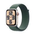 Apple Watch SE GPS + Cellular, Aluminium polarstern, 44mm mit Sport Loop, seegrün