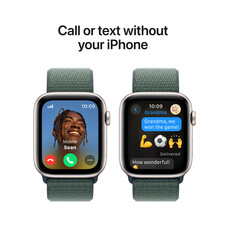Apple Watch SE GPS + Cellular, Aluminium polarstern, 44mm mit Sport Loop, seegrün