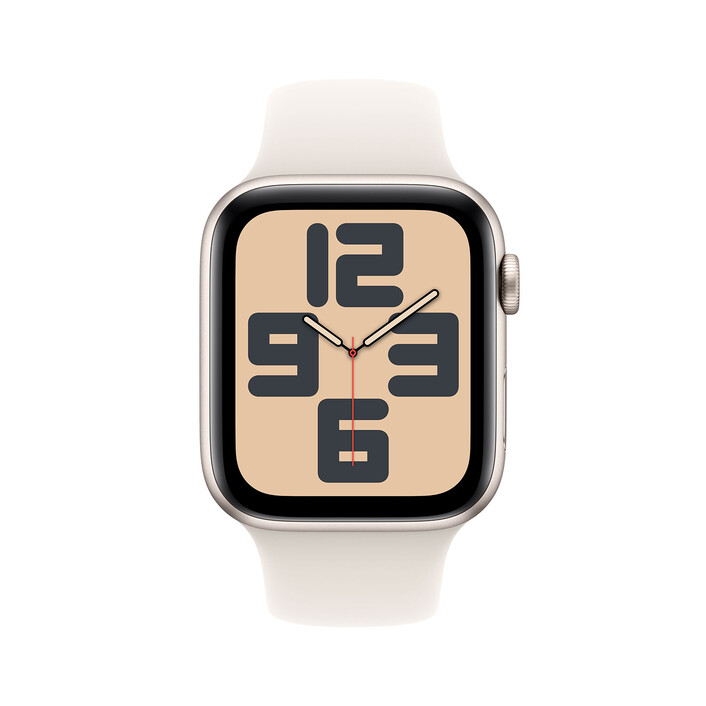 Apple Watch SE GPS + Cellular, Aluminium polarstern, 44mm mit Sportarmband, polarstern - S/M