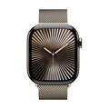 Apple Watch Series 10 GPS + Cellular, Titan natur, 42mm mit Milanaise-Armband, natur