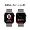Apple Watch Series 10 GPS + Cellular, Titan natur, 42mm mit Milanaise-Armband, natur