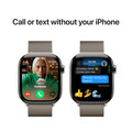 Apple Watch Series 10 GPS + Cellular, Titan natur, 42mm mit Milanaise-Armband, natur