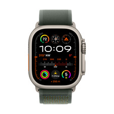 Apple Watch 49mm Trail-Loop, grün - M/L - Gehäusefarbe schwarz