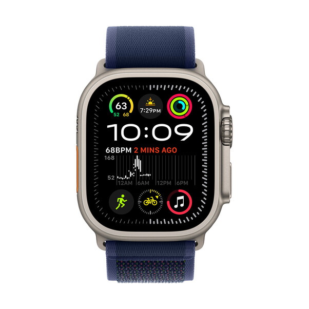 Sie sehen das Produktbild 03 von Apple Watch 49mm Trail-Loop, blau - M/L - Gehäusefarbe schwarz Apple Watch 49mm Trail-Loop, blau - M/L - Gehäusefarbe schwarz