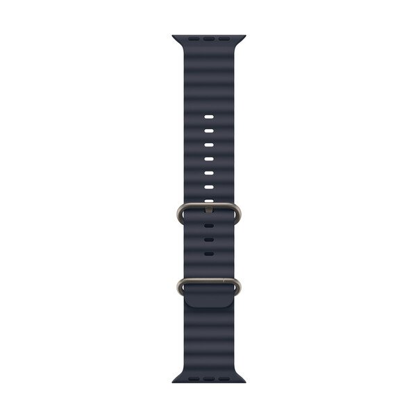 Apple Watch 49mm Ocean-Armband, blau - Gehäusefarbe schwarz