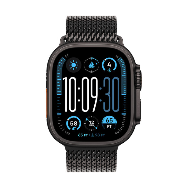 Sie sehen das Produktbild 02 von Apple Watch 49mm Milanaise Armband, Titan schwarz - small Apple Watch 49mm Milanaise Armband, Titan schwarz - small