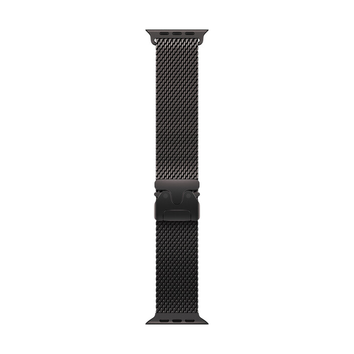 Apple Watch 49mm Milanaise Armband, Titan schwarz - large