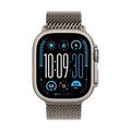 Apple Watch 49mm Milanaise Armband, Titan natur - small