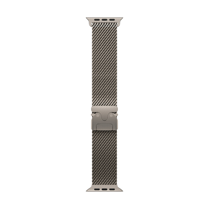 Apple Watch 49mm Milanaise Armband, Titan natur - medium