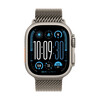 Apple Watch 49mm Milanaise Armband, Titan natur - medium