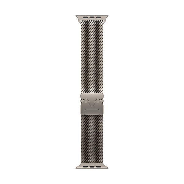 Apple Watch 49mm Milanaise Armband, Titan natur - large