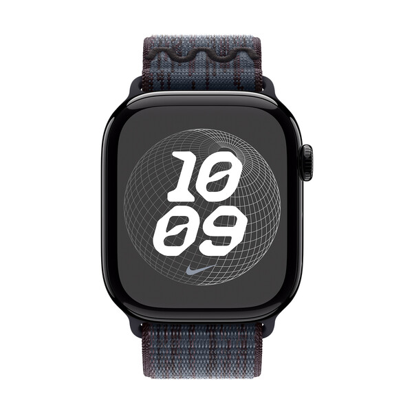 Sie sehen das Produktbild 05 von Apple Watch 46mm Nike Sport Loop, schwarz/blau Apple Watch 46mm Nike Sport Loop, schwarz/blau