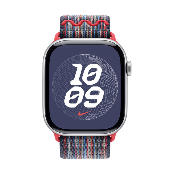 Sie sehen das Produktbild 05 von Apple Watch 46mm Nike Sport Loop, blau/rot Apple Watch 46mm Nike Sport Loop, blau/rot