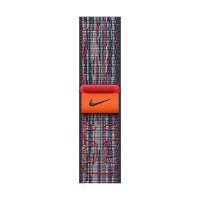 Sie sehen das Produkt Apple Watch 40mm Nike Sport Loop, blau/rot, Produktbild: 01 Apple Watch 40mm Nike Sport Loop, blau/rot