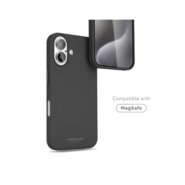 Sie sehen das Produktbild 03 von Vonmählen Kunstleder-Case für iPhone 16, schwarz Vonmählen Kunstleder-Case für iPhone 16, schwarz