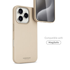 Sie sehen das Produktbild 03 von Vonmählen Kunstleder-Case für iPhone 16 Pro, beige Vonmählen Kunstleder-Case für iPhone 16 Pro, beige