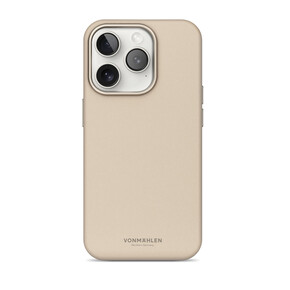 Sie sehen das Produkt Vonmählen Kunstleder-Case für iPhone 16 Pro Max, beige, Produktbild: 01 Vonmählen Kunstleder-Case für iPhone 16 Pro Max, beige