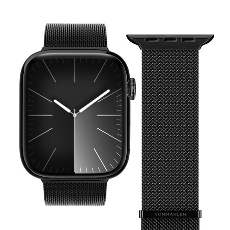 Sie sehen das Produktbild 01 von Vonmählen Milanese-Armband 2 für Apple Watch 42/44/45/49 mm, schwarz Vonmählen Milanese-Armband 2 für Apple Watch 42/44/45/49 mm, schwarz