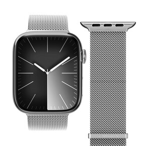 Sie sehen das Produkt Vonmählen Milanese-Armband 2 für Apple Watch 42/44/45/49 mm, silber, Produktbild: 01 Vonmählen Milanese-Armband 2 für Apple Watch 42/44/45/49 mm, silber