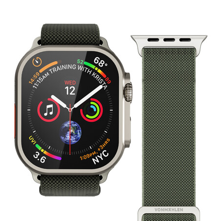 Sie sehen das Produktbild 01 von Vonmählen Classic Nylon-Armband für Apple Watch 38/40/41 mm, olivgrün Vonmählen Classic Nylon-Armband für Apple Watch 38/40/41 mm, olivgrün