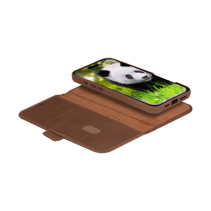 dbramante Lynge 2in1 Leder-Case mit MagSafe für iPhone 16 Pro, braun >