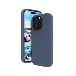Sie sehen das Produkt dbramante Monaco Silikoncase mit MagSafe für iPhone 16 Pro, blau, Produktbild: 01 dbramante Monaco Silikoncase mit MagSafe für iPhone 16 Pro, blau