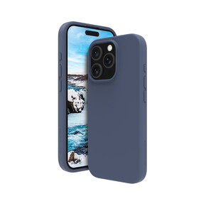 Sie sehen das Produkt dbramante Monaco Silikoncase mit MagSafe für iPhone 16 Pro Max, blau, Produktbild: 01 dbramante Monaco Silikoncase mit MagSafe für iPhone 16 Pro Max, blau
