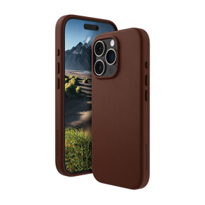 Sie sehen das Produkt dbramante Roskilde Leder-Case mit MagSafe für iPhone 16 Pro, braun, Produktbild: 01 dbramante Roskilde Leder-Case mit MagSafe für iPhone 16 Pro, braun