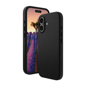Sie sehen das Produkt dbramante Roskilde Leder-Case mit MagSafe für iPhone 16 Plus, schwarz, Produktbild: 01 dbramante Roskilde Leder-Case mit MagSafe für iPhone 16 Plus, schwarz