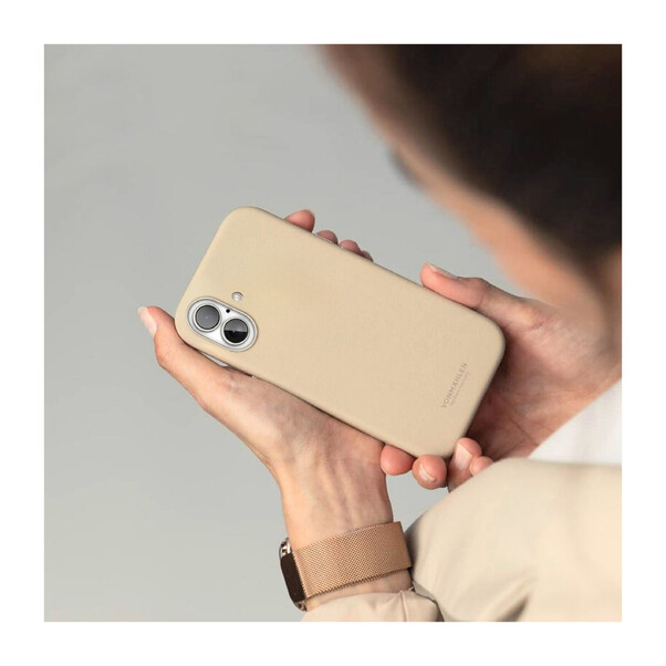 Sie sehen das Produktbild 05 von Vonmählen Kunstleder-Case für iPhone 16 Plus, beige Vonmählen Kunstleder-Case für iPhone 16 Plus, beige