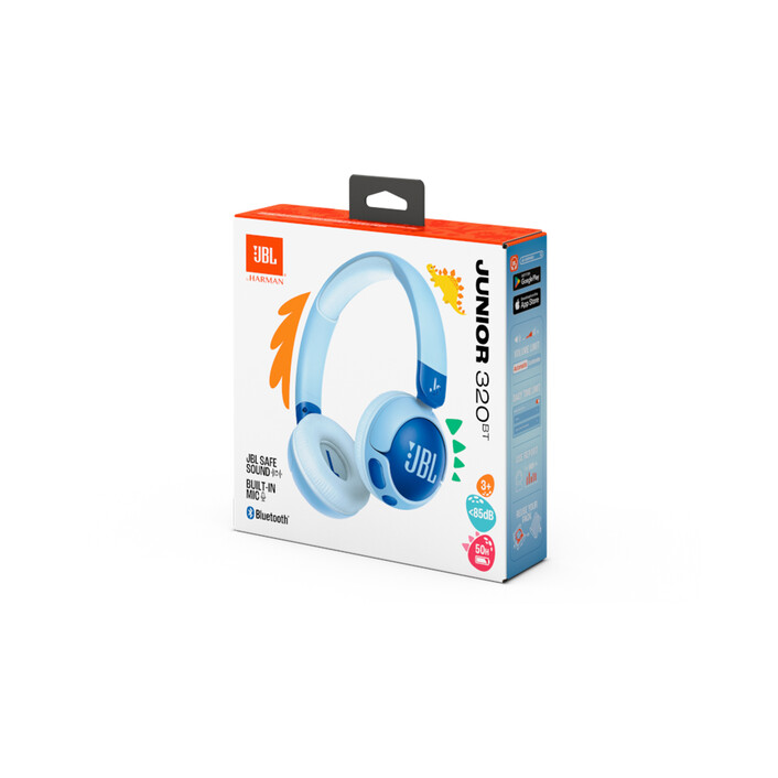 JBL JR320BT, kabellose On-Ear Kopfhörer für Kinder <85dB, blau