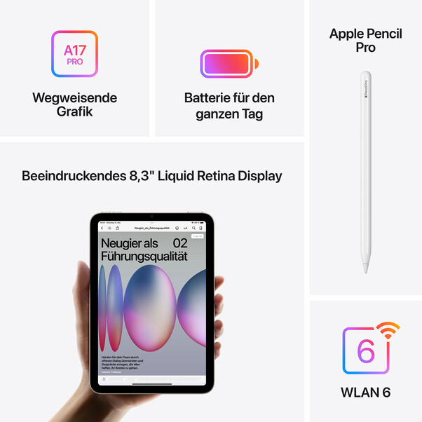 iPad mini Wi-Fi, 128GB, violett, 8,3&quot; (7. Gen.)
