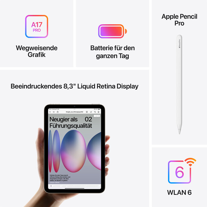 iPad mini Wi-Fi, 256GB, blau, 8,3" (7. Gen.)
