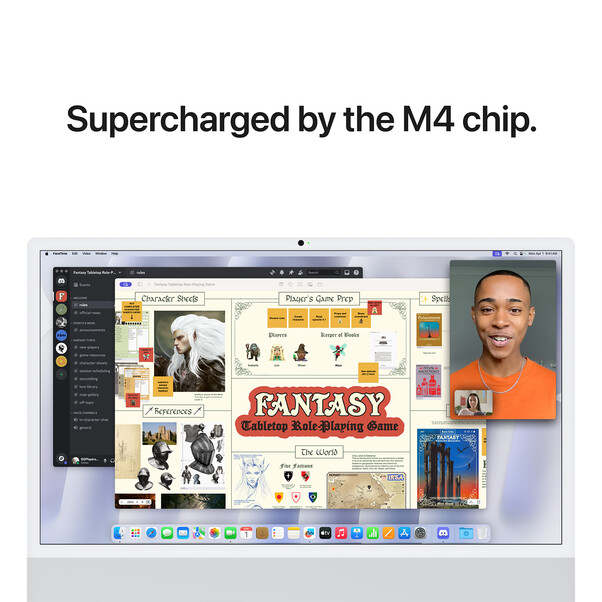 iMac 24" mit 4.5K Retina Display mit Nanotexturglas, M4 Chip 10-Core CPU und 10-Core GPU, 16GB, 256GB SSD, silber