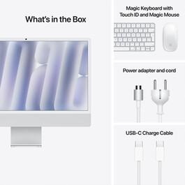 Sie sehen das Produktbild 17 von iMac 24" mit 4.5K Retina Display mit Nanotexturglas, M4 Chip 10-Core CPU und 10-Core GPU, 16GB, 256GB SSD, silber iMac 24" mit 4.5K Retina Display mit Nanotexturglas, M4 Chip 10-Core CPU und 10-Core GPU, 16GB, 256GB SSD, silber