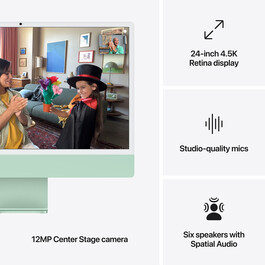 iMac 24" mit 4.5K Retina Display, M4 Chip 10-Core CPU und 10-Core GPU, 24GB, 512GB SSD, grün