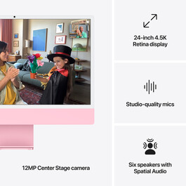 iMac 24" mit 4.5K Retina Display, M4 Chip 10-Core CPU und 10-Core GPU, 24GB, 512GB SSD, pink