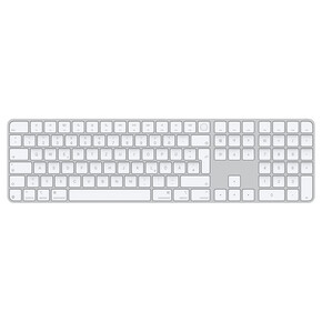 Sie sehen das Produkt Apple Magic Keyboard mit Touch ID und Ziffernblock für Mac mit Apple Chip, weiße Tasten, Deutsch, Produktbild: 01 Apple Magic Keyboard mit Touch ID und Ziffernblock für Mac mit Apple Chip, weiße Tasten, Deutsch