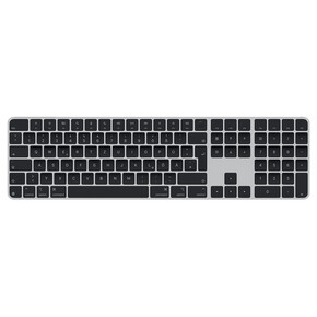 Sie sehen das Produkt Apple Magic Keyboard mit Touch ID und Ziffernblock für Mac mit Apple Chip, schwarze Tasten, Deutsch, Produktbild: 01 Apple Magic Keyboard mit Touch ID und Ziffernblock für Mac mit Apple Chip, schwarze Tasten, Deutsch