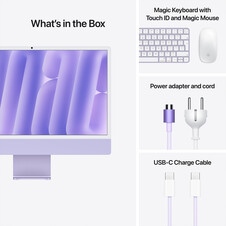 iMac 24" mit 4.5K Retina Display, M4 Chip 10-Core CPU und 10-Core GPU, 16GB, 256GB SSD, violett