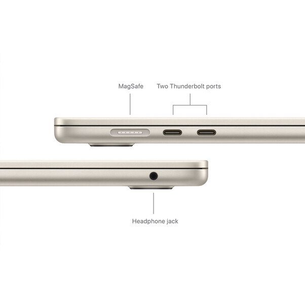 MacBook Air 15" mit M3 Chip, 8-Core CPU und 10-Core GPU, 16GB, 256GB SSD, polarstern>