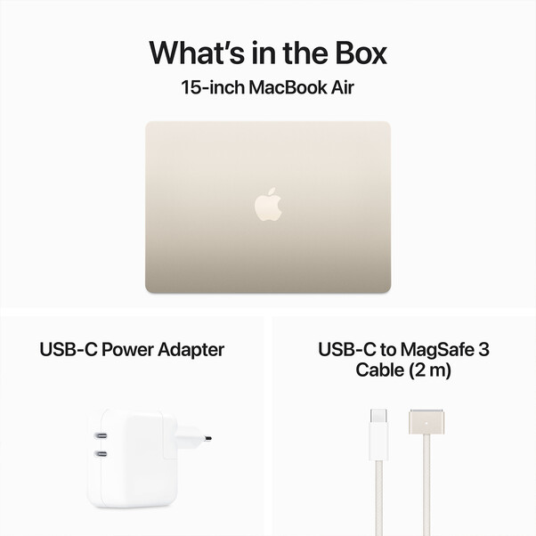 MacBook Air 15" mit M3 Chip, 8-Core CPU und 10-Core GPU, 16GB, 256GB SSD, polarstern>